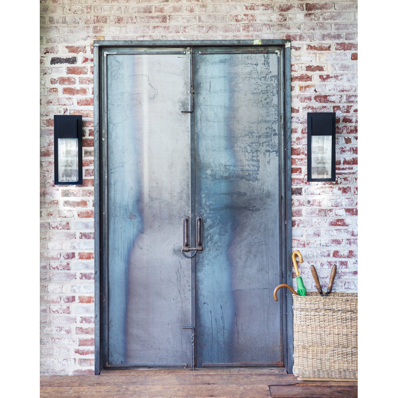 Kimora Medium Outdoor Wall Mount Lantern with Anti-Fade Finish, Gray, 20" H x 8" W x 5.7" D