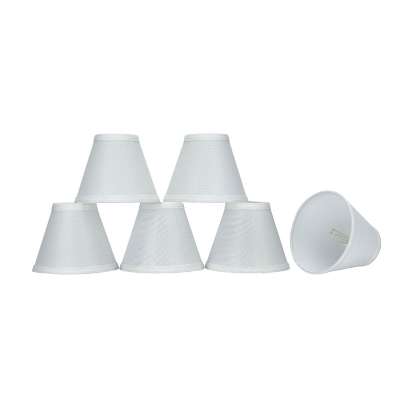 White Network Fabric Empire Candelabra Lamp Shades, Set of 6