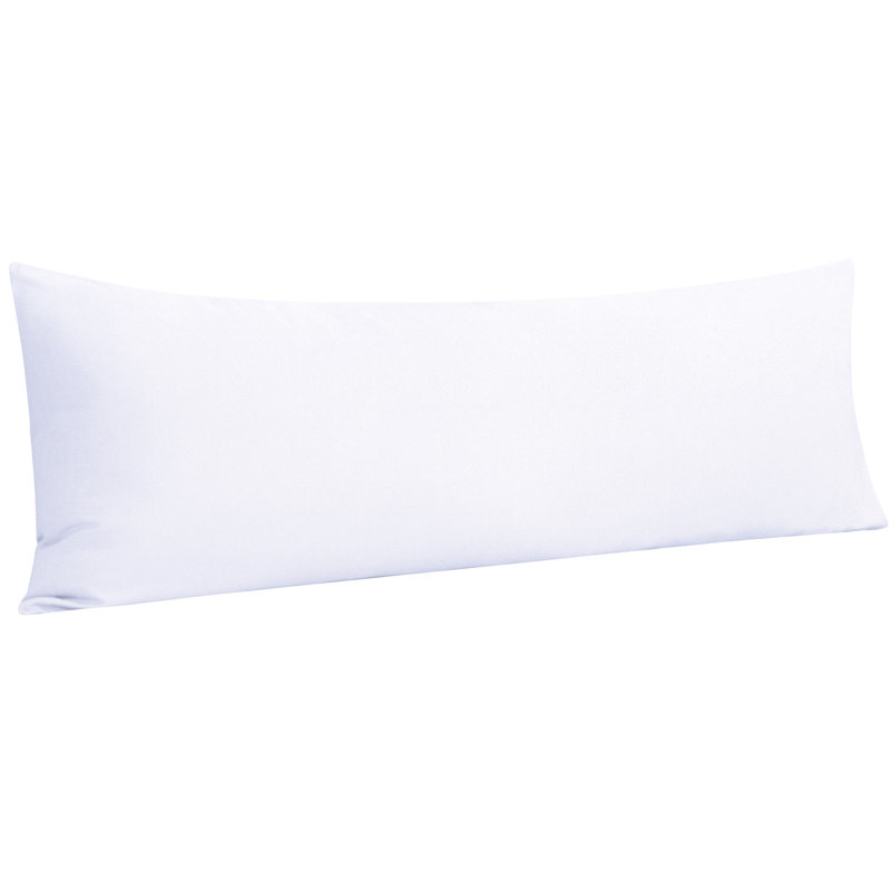 Body Pillow Cover, 1800 Brushed Microfiber Body Pillowcase with Envelope Closure - 20x54 Inches - NTBAY, White