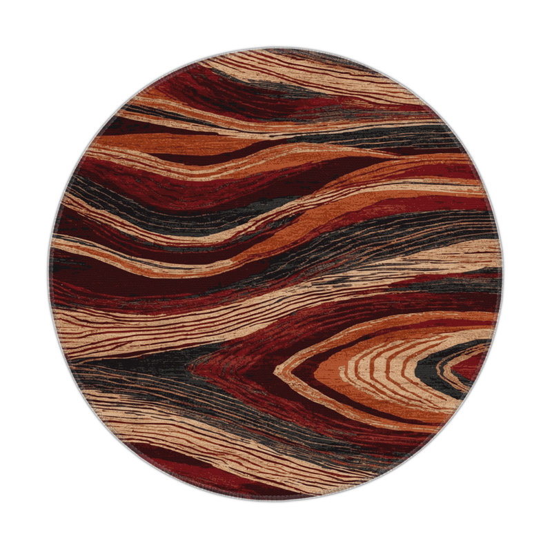 Tapis d'intérieur et d'extérieur brun Nature, Rond 5 pi