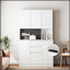 Armoire de cuisine autoportante avec station de charge, rangement spacieux et design moderne pour une utilisation polyvalente dans la maison
