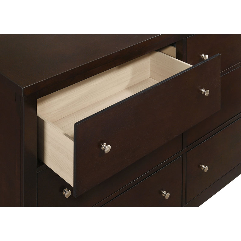 Commode 6 tiroirs avec miroir Cappuccino Aziza