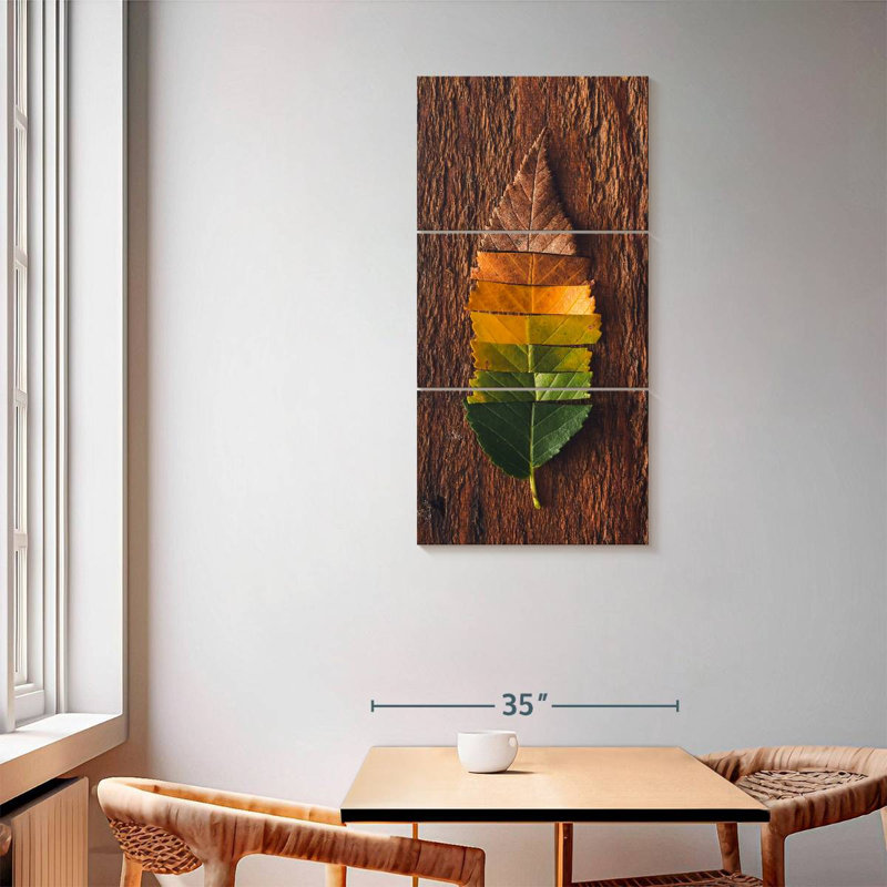 Couleurs de feuilles d'automne, H 62 po x l 30 po