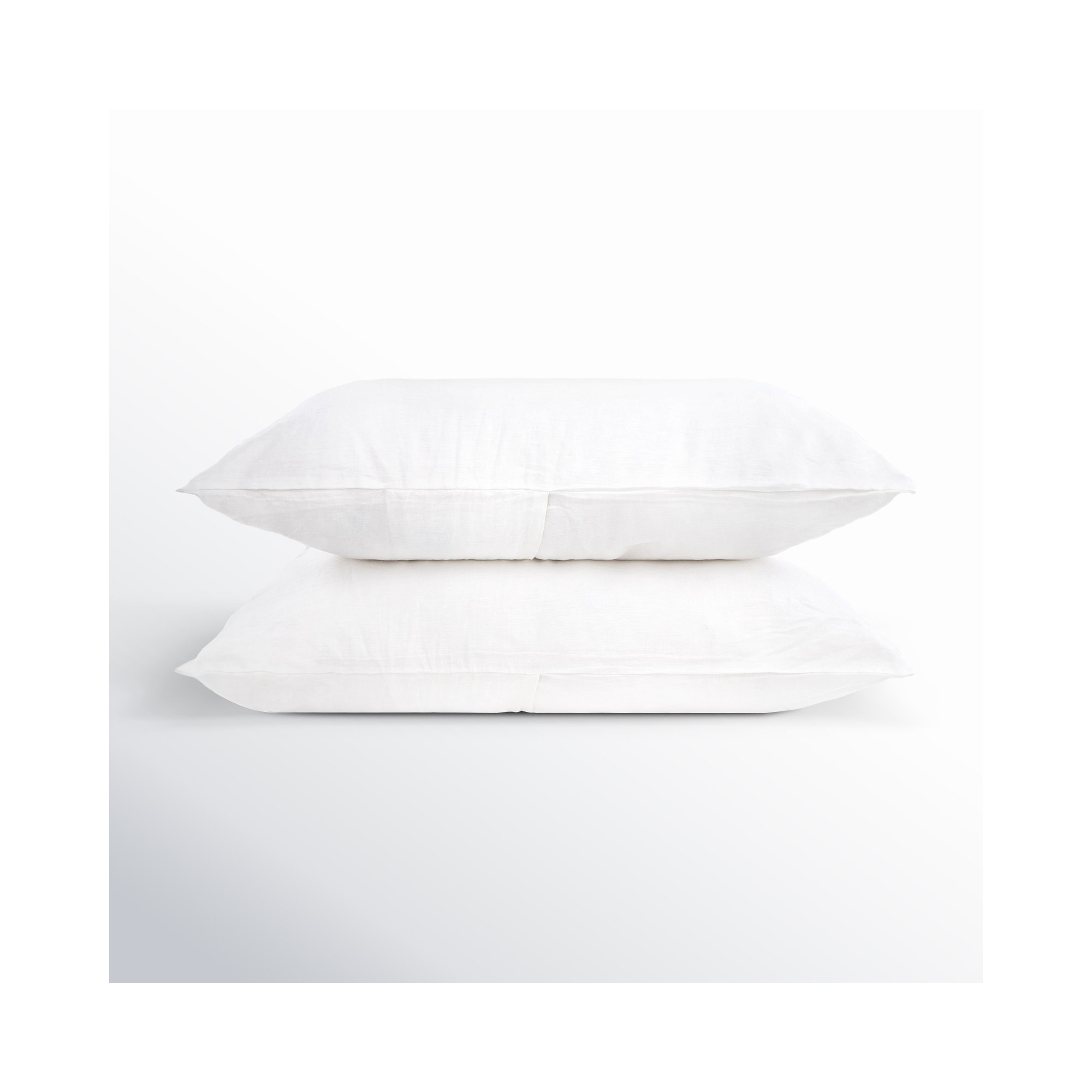 100% French Linen Pillowcase Set, Standard Pillowcase, White