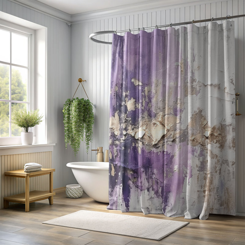 Riggleman Abstract Shower Curtain, 74"H x 71"W