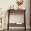 Console rectangulaire en bois massif de couleur noyer noir-249960120