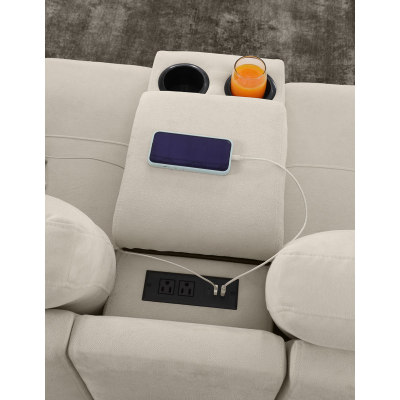 Takeesha Upholstered L-Shaped Sectional Reversible, Beige
