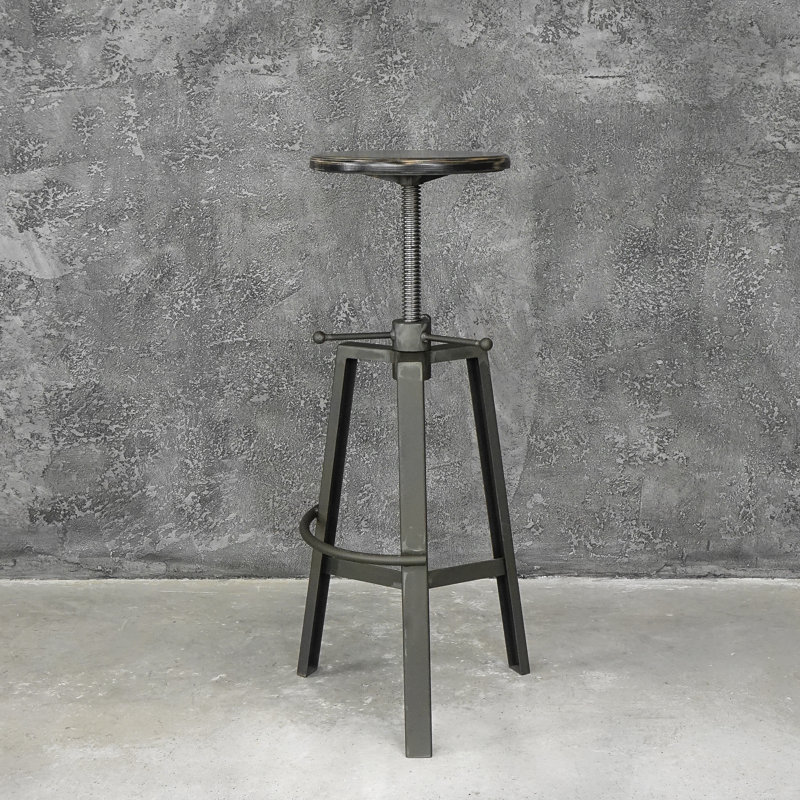 Hacienda Swivel Adjustable Height Counter Stool with Metal Frame, Silver