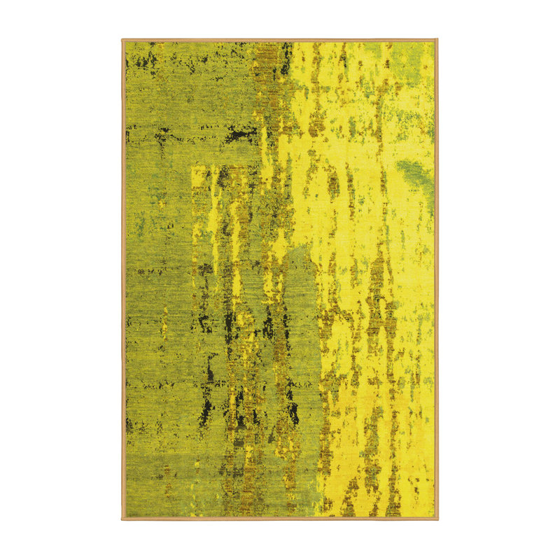 Washable Abstract Indoor Rug, Rectangle 7' x 9'
