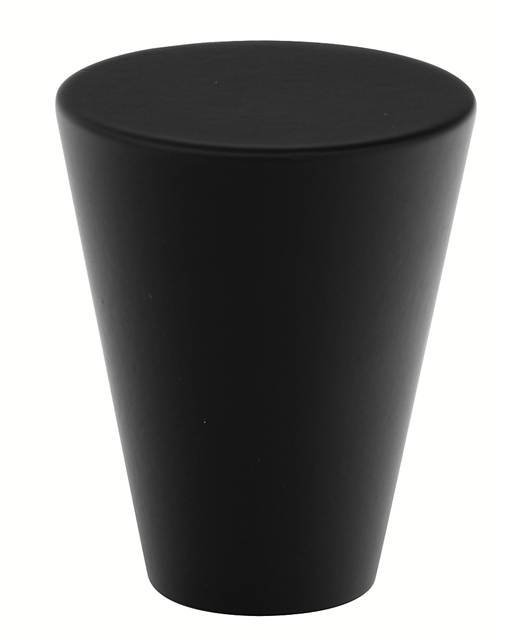 Conical Cabinet Knob, 0.5" H x 0.5" W x 1" D, Flat Black
