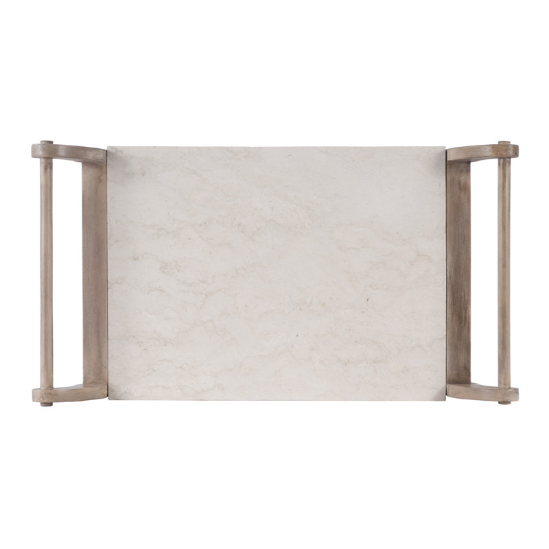 Danielle Marble Bar Cart, Sandalwood Beige