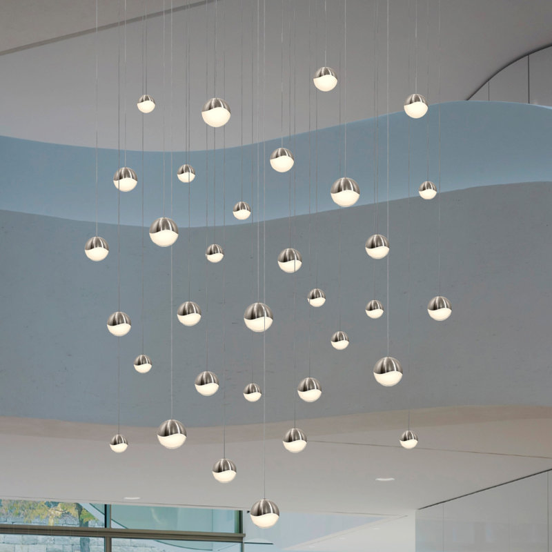 Grapes 16 - Light LED Pendant, 3.75" H x 23.75" W x 23.75" D, Satin Nickel