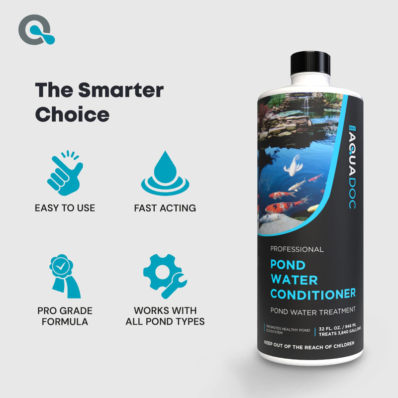 Climatiseur d'eau de bassin AquaDoc - 32 oz - Déchlorateur pour étangs d'extérieur - Fabriqué aux États-Unis