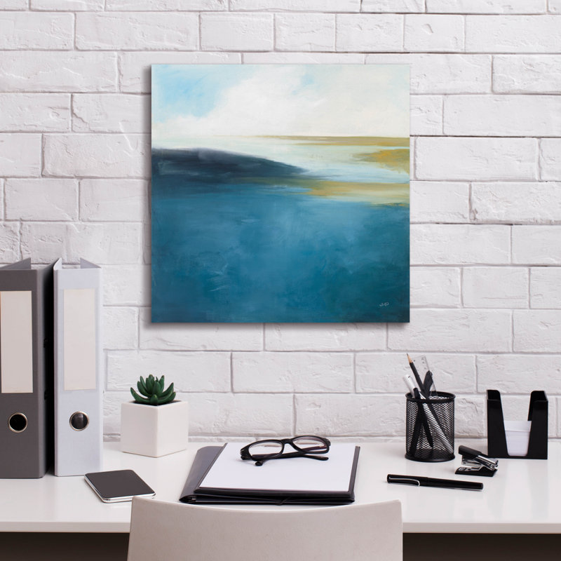 «Subtle Sea» par Julia Purinton, art mural sur toile, H 18 po x l 18 po x P 0,75 po