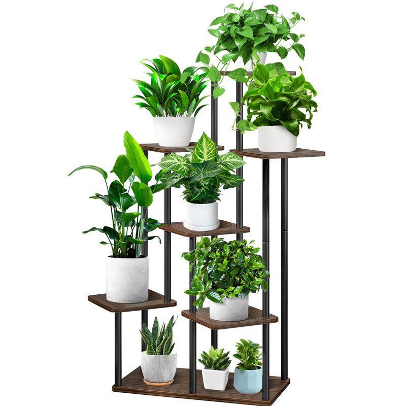 7 Tier Metal Plant Stand Indoor, Espresso/Black