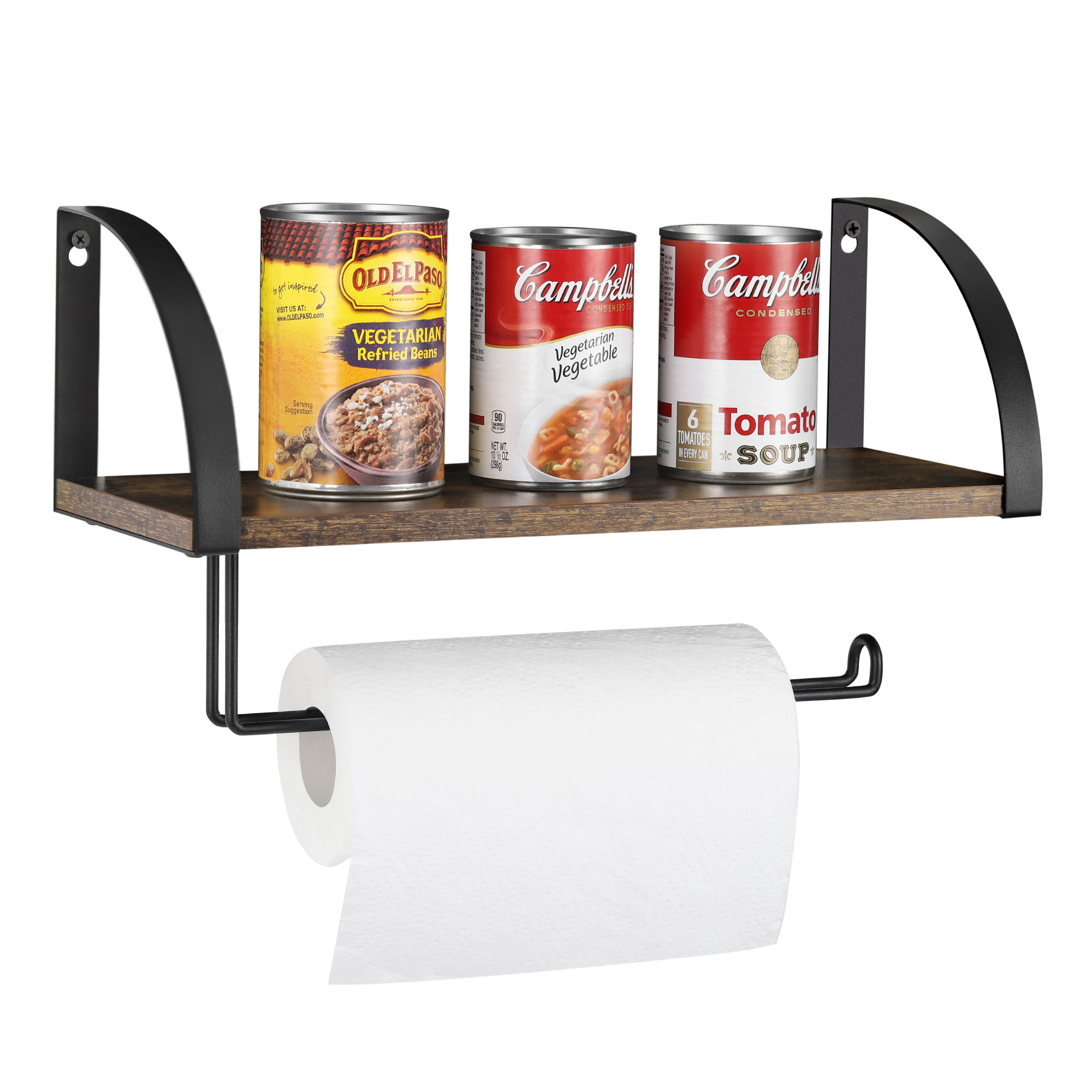 Kitchen Roll Toilet Paper Towel Holder Rack Under Cabinet Storage