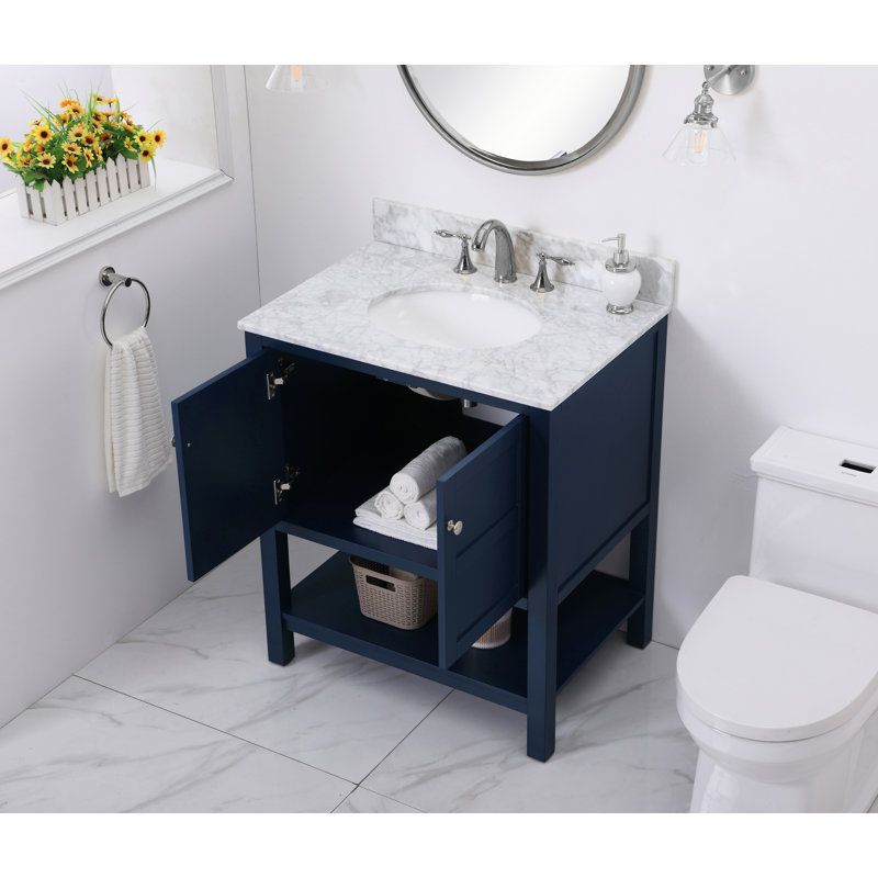 Ensemble de meuble-lavabo simple 30 po Amyra, Bleu marine