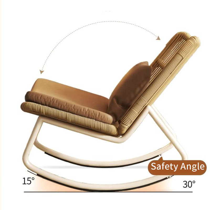 Chaise berçante écologique en PE, Brun / blanc