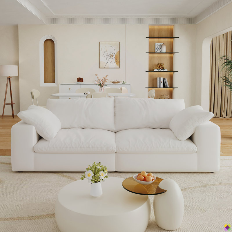 Barrecchia 80"W High Quality Modular Down Filled Sofa Couch