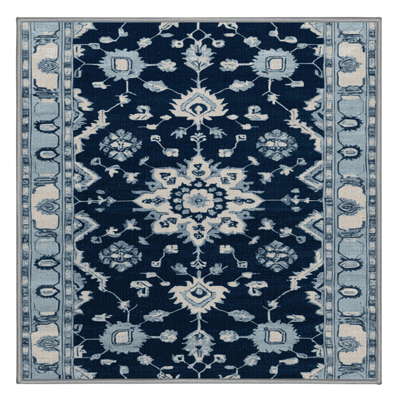 Machine Washable Overdyed Grey Area Rug, Square 3'