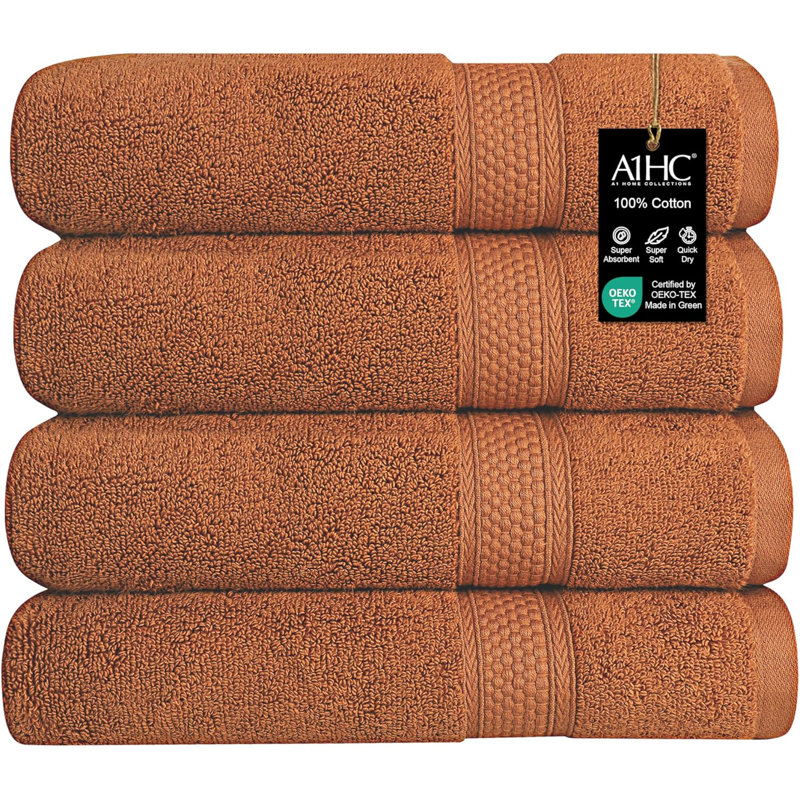 Tolna - A1HC Premium Bath Towel Set Ultra Soft Quick Drying, Super Absorbent Low Lint Towel Sets, Burnt Caramel, 30" x 54"