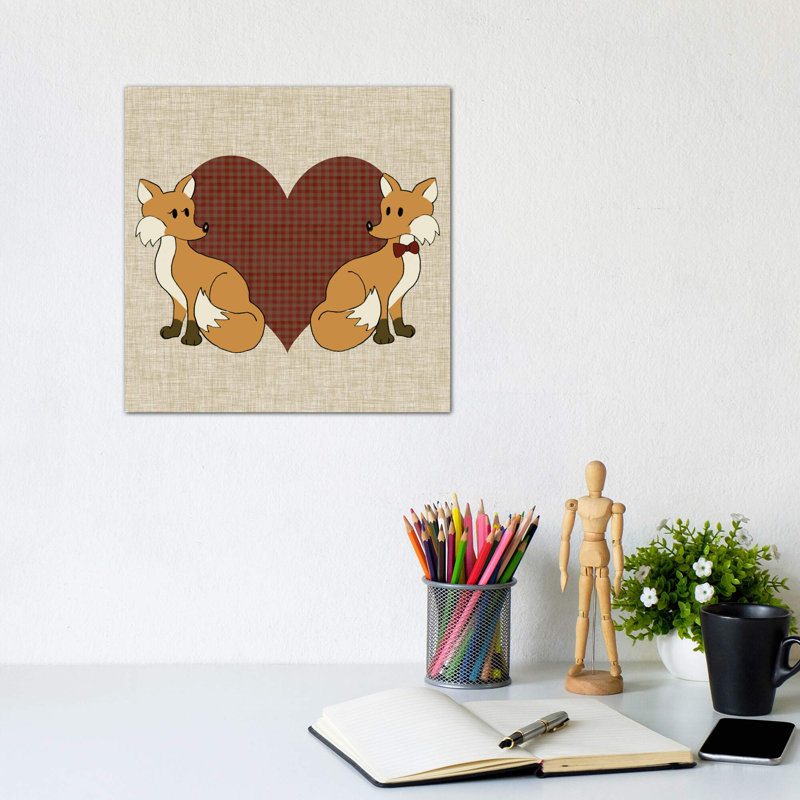 «You & Me II» par Pam Ilosky - impression d'art graphique, Toile tendue, H 12 po x l 12 po x P 1,5 po, Pas de tapis