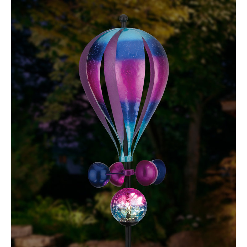 Alba 60" Purple and Blue Metal Solar Wind Spinner