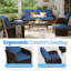Ensemble de conversation d'extérieur en osier 7 pièces avec chaises pivotantes et repose-pieds, ensemble de mobilier de patio avec coussins, table basse et table d'appoint-618793839