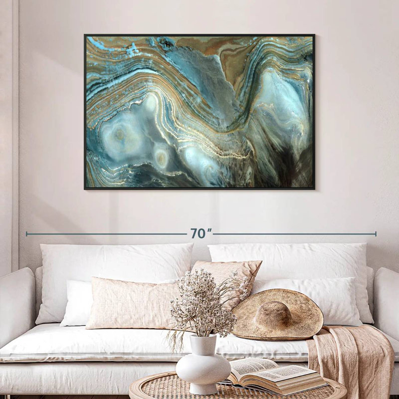 Mestas Pearlescent Layers, 46" X 31", Floating Frame Black