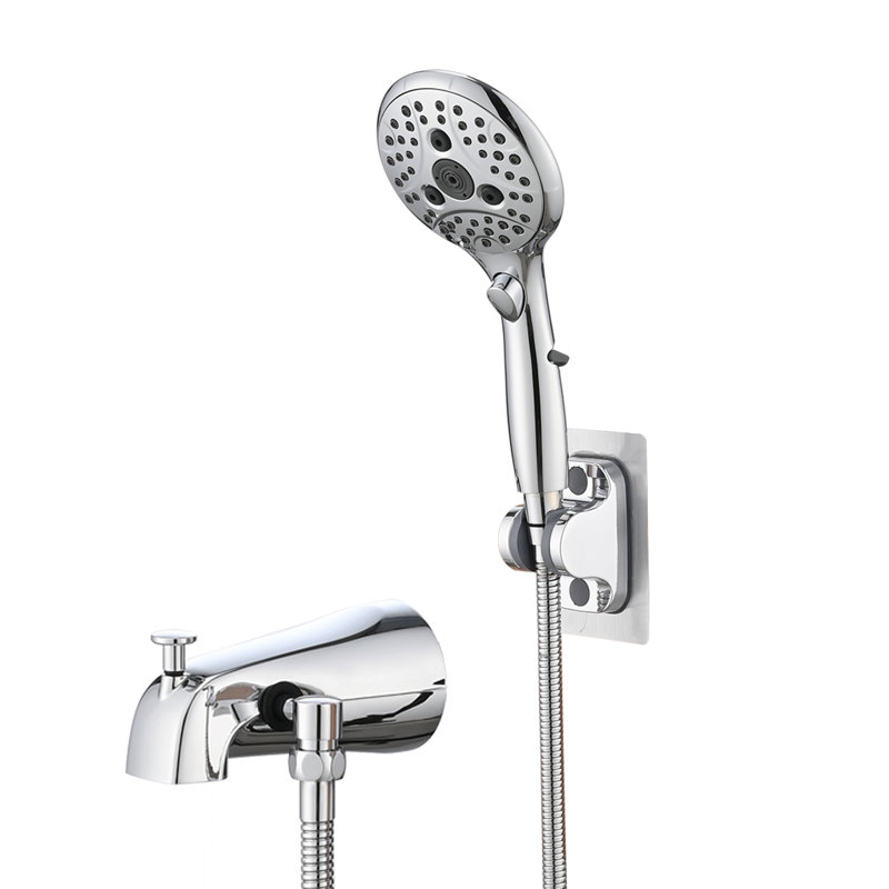 Robinet de baignoire inverseur relevable avec douche à main à 6 jets