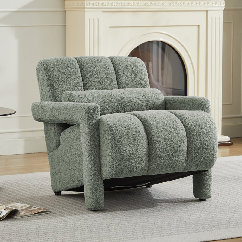 Chaise d'appoint rembourrée avec accoudoirs 28 po Jakeim, Vert