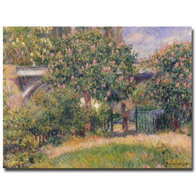 "Railway Bridge at Chatou, 1881" by Pierre-Auguste Renoir Painting Print on Wrapped Canvas
