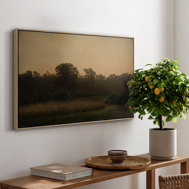 «Vintage Landscape - CCSCXXV» sur toile, Toile avec cadre flottant brun, H 25 po x l 37 po x P 2 po
