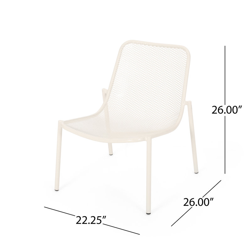 Summer Courtyard Chairs - Stackable Matte White Iron, 26 In. W X 22.51 D H, 7.8 Lb Iron Relax Zone, 25.67" 22.51"