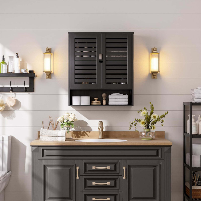 Aaleeyah Wall Mounted Required Bathroom Cabinet, Black