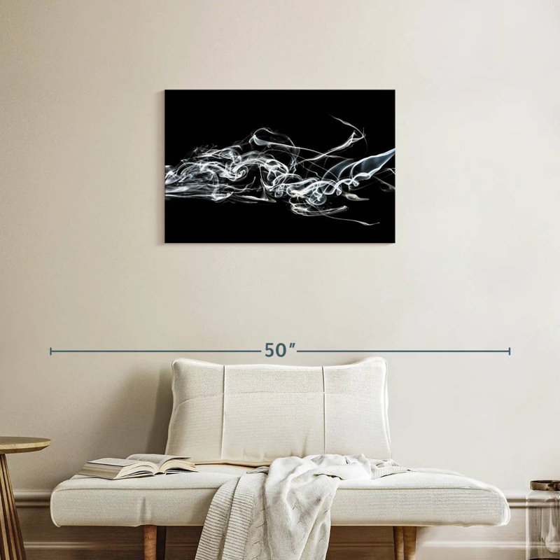 Senne Abstract White Smoke - Shark, 20" H x 30" W