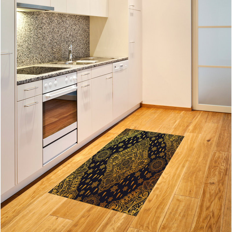 Mandala High Density Long Fiber Poly Threads Decorative Area Rug Carpet, Rectangle 2'7" x 5'