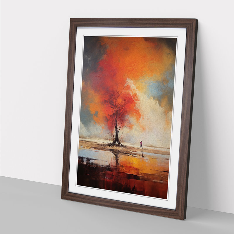 Landscape Gestural No.2 - Framed Print, Walnut, 46cm H x 34cm W x 2cm D