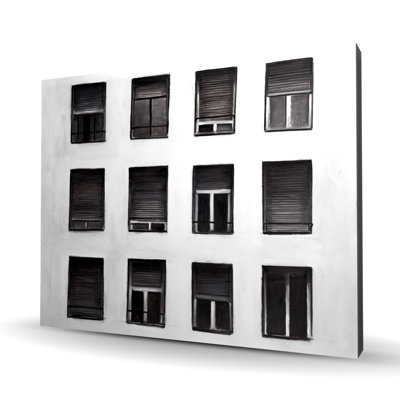 Windows - Gray Architecture Canvas for Home Decor - Stylish Art