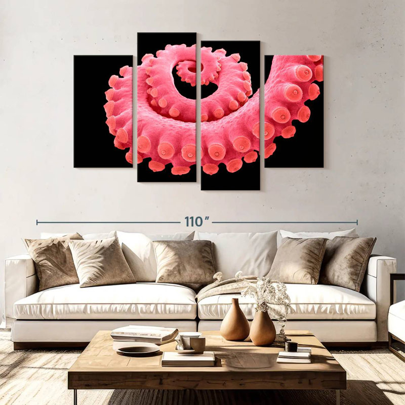 Brampt Pink Octopus Tentacle, 54" H x 84" W