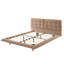 Grand lit plateforme en cuir PU flottant avec lumières DEL, tête de lit tapissier capitonnée, lit plateforme moderne, sans sommier, kaki-627831954