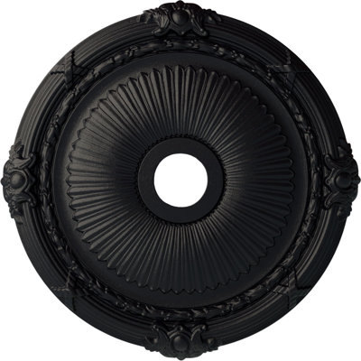 Endurathane Heaton Ceiling Medallion, 27 1/2"OD x 3 7/8"ID x 2 1/4"P (Fits Canopies up to 6 1/2"), Hand-Painted Steel Gray Finish