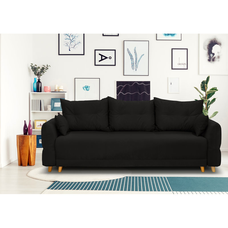 Mowbray 3-Seater Sofa Bed, Black