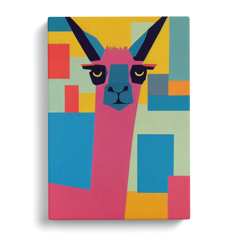 Llama Suprematism - Wrapped Canvas, 76cm H x 50cm W x 3cm D