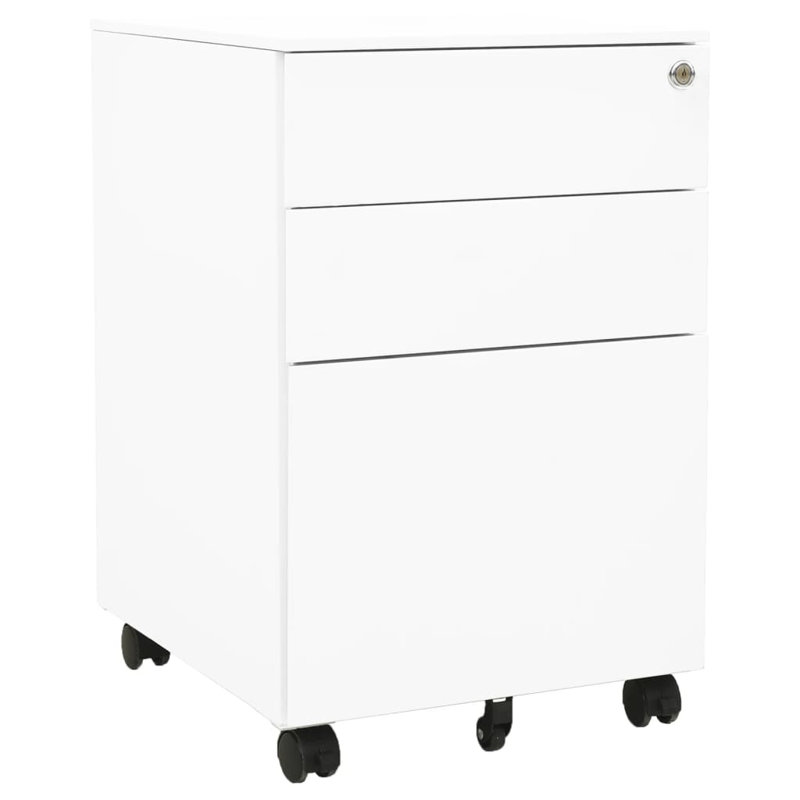 Classeur en acier vidaXL entièrement extensible, Blanc