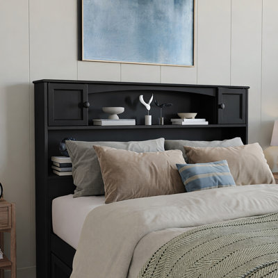 Denver Wood Storage Bookcase Headboard