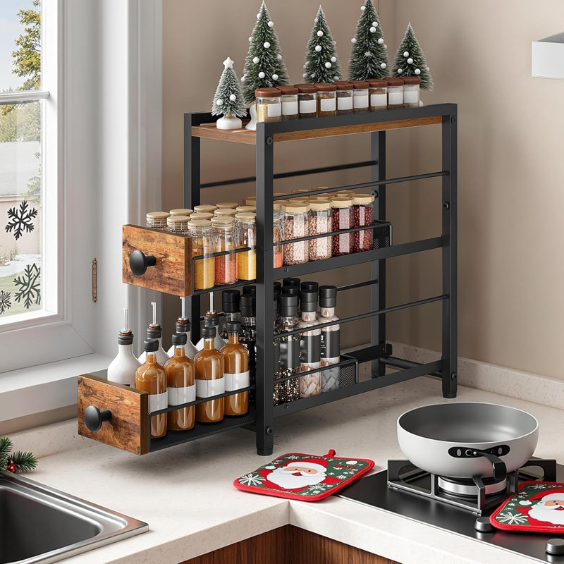 Three Layer Pull-Out Spice Rack