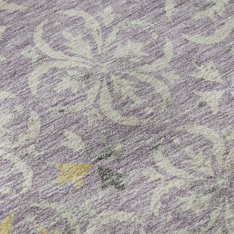 Premium Machine Washable Prisco Lavender Rug, Rectangle 8' x 10'