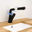Robinet de salle de bain escamotable en acier inoxydable noir mat avec trois configurations de jet, hauteur réglable et contrôle du froid / chaud, types de débit d'eau, bec flexible, réglage facile de la température