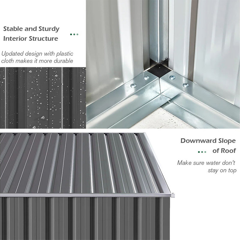 Azzahra 7ft. W x 5ft D Zinc Steel Tod Shed